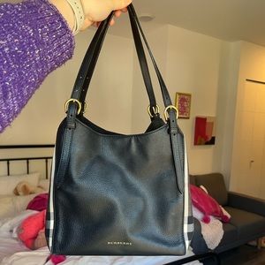 Authentic black vintage Burberry Canterbury Check Handbag